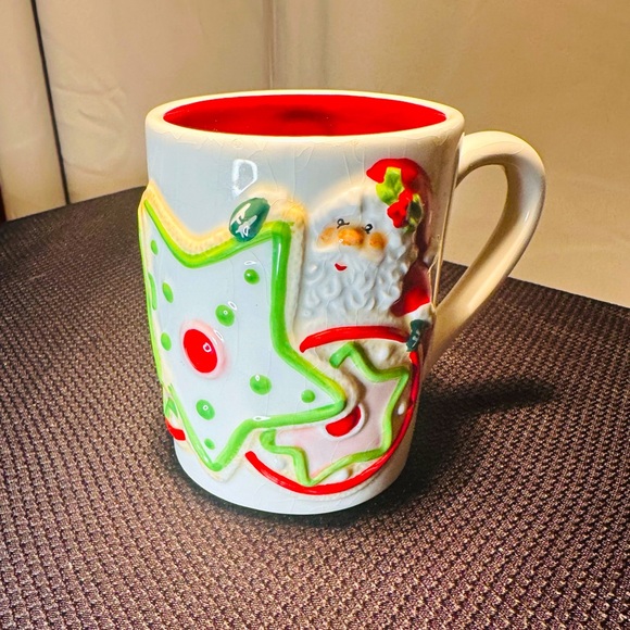 Fitz and Floyd Merry Christmas Coffee Mug Essentials Santa Cookies and Snowman - Picture 1 of 9